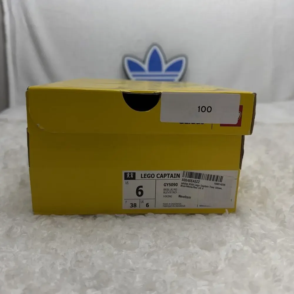 LEGO x adidas Captain Toey J 'Bright‎ Blue Red' Size 6 GY5090 Sandals Boys New